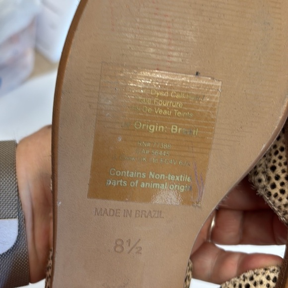 Madewell Marisa d’Orsay Spotted Fur Calf Skin Made in Brazil Cut Away Flats - Picture 7 of 7